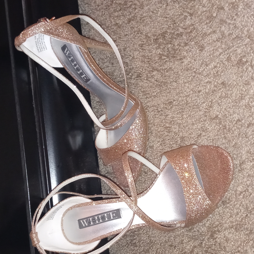 Strappy glitter high heel